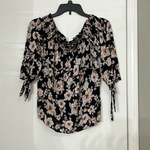 Off shoulder flower top